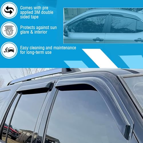 Window Visors Rain Guards Side Wind Deflectors for Nissan Rogue 2014-2020, Vent Guard Shade Sun 94827 Black 4-Pieces Set - size: 2014-2020 Rogue