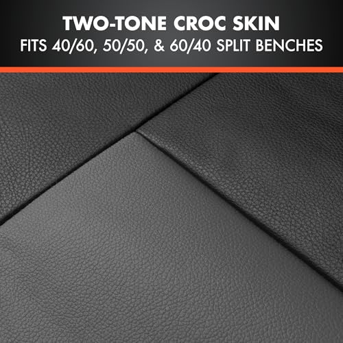 BDk Faux Leather Car Seat Cover Full Set - Front & Rear Split Bench Charcoal Seat Covers For SUV & Truck Seat Covers, Airbag Compatible - Protective Seat Covers for Car Seats & Car Accessories - color: Charcoal