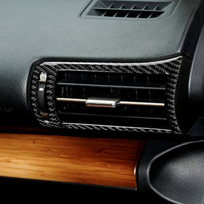 NVCNX Car Dashboard Sides Air Vent Outlet Frame Cover Decal Compatible with Lexus IS250 2014 2015 / IS200t 2016 2017 / IS300 2016-2020 / IS350 2014-2020 Carbon Fiber Interior Trim Accessories Black - color: Air Vent - B