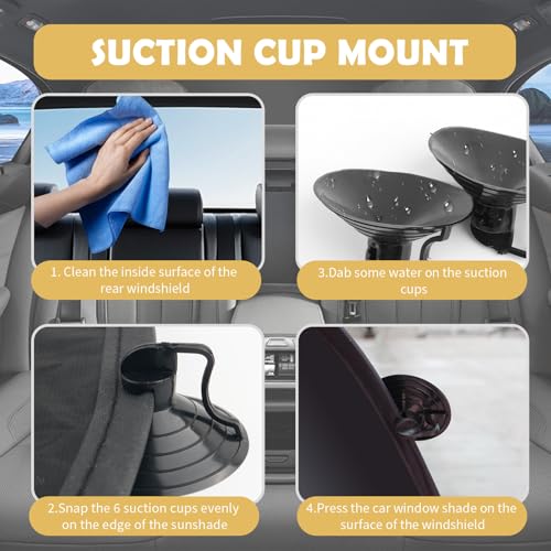 39.3"x19.7" Back Window Sun Shades for Car,Rear Window Sun Shade with 6 Suction Cups Keeps Car Cool & Protects Interior,Quick-Fold Cars Windows Shades for Cars & SUVs