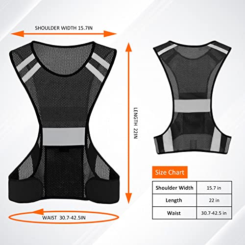 TCCFCCT Reflective Running Vest, High Visibility Running Gear with Large Pocket - color: 3 Pack Mesh Black