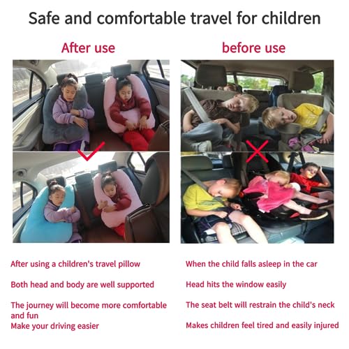 FHSGGP Travel Pillow Car Pillow Kid Car Sleeping The Sleeping Aid for Adults and Kids on Road Trips Kids Travel Pillow Black - color: A-black