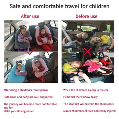 FHSGGP Travel Pillow Car Pillow Kid Car Sleeping The Sleeping Aid for Adults and Kids on Road Trips Kids Travel Pillow Black - color: A-black