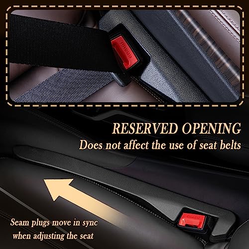 Car Seat Gap Filler 2 Pack - One Second Embedded Car Seat Crack Gap Filler for Holding Water Cup/Phone/Key - Car Inserts Between Seats - color: Black