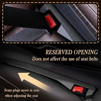 Car Seat Gap Filler 2 Pack - One Second Embedded Car Seat Crack Gap Filler for Holding Water Cup/Phone/Key - Car Inserts Between Seats - color: Black