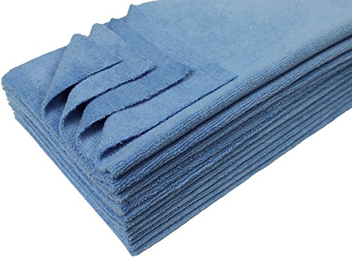 Detailer's Preference Premium Edgeless Microfiber Towels, 350 GSM, Ultra Soft, Lint-Free, Streak-Free, Scratch-Free, Highly Absorbent, for Auto, Home, and Detailing,16x16, 12-Pack, Light Blue - color: Light Blue