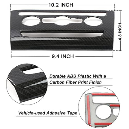 for Volkswagen Atlas 2018 2019 2020 2021 2022 2023 Atlas Cross Sport Accessories, Center Console Knob Panel Cover ABS Carbon Fiber Texture - size: CENTER KNOB PANEL COVER-1PC