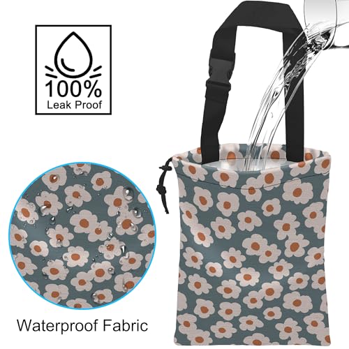 Car Trash Bag Hanging White Daisy Car Trash Can Waterproof Garbage Bag Hanging for Car Back Seat - color: White Daisy