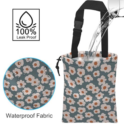 Car Trash Bag Hanging White Daisy Car Trash Can Waterproof Garbage Bag Hanging for Car Back Seat - color: White Daisy