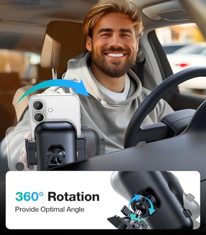 VICSEED Upgrade Ultra Stable Car Phone Holder Mount【Double Lock Metal Clip】 Universal Air Vent Phone Mount,Mobile Cell Phone Holder for Your Car,for iPhone 17 Pro Max 16 and All Phone - color: Black