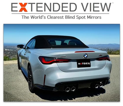 Blind Spot Mirrors- Compatible with BMW G22 430i, M440i Extended View (G26 430i, M440i, i4 (2021 - Present)), Glass - 2 Piece Set (Left & Right) - size: G26 430i, M440i, i4 (2021 - Present)