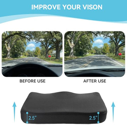 Car Seat Cushion for Driving, Office Chair Cushions with Removable Cover, Non-Slip Sciatica & Lower Back Tailbone Chair Pillow Pad, Memory Foam Seat Cushion for Car Seat Driver Truck Desk Wheelchair