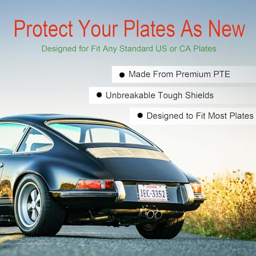 2Pack License Plate Cover and Frames,Clear Front and Rear License Plate Holder Shield,Unbreakable Car Licence Plate Frame Protector fits Any US Plates (Black American Flag Frame) - color: Black American Flag Frame with Clear Cover