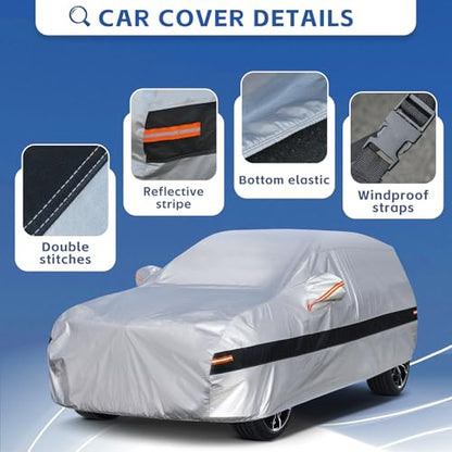 10 Layers SUV Car Cover Custom Fit for Toyota RAV4 (2005-2024) Waterproof All Weather for Automobiles, Full Cover Sun UV Rain Protection.Silver - size: Custom Fit for Toyota Rav4