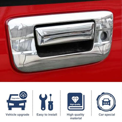 AUCERAMIC Chrome Tailgate Door Handle Cover with Keyhole Compatible with 2007-2013 Chevy Silverado GMC Sierra 1500 2500HD 3500HD