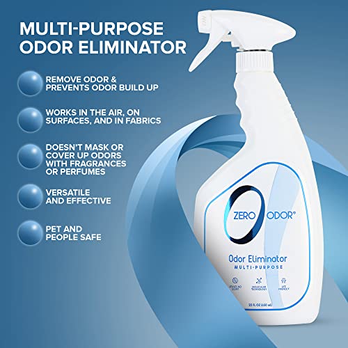 Zero Odor - Multi-Purpose Strong Odor Eliminator for Home, Office, Car, Bathroom, Hotel, Room Deodorizer, and Odor Neutralizer, 22Oz - size: 22 Fl Oz (Pack of 1)