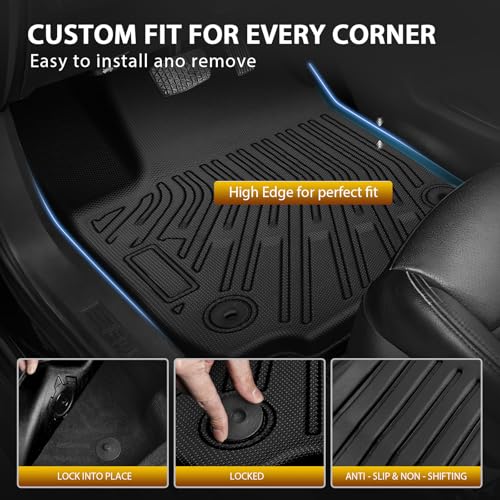 Powerty Floor Mats for 2025 2026 Chevrolet Chevy Equinox (Non EV) / GMC Terrain Car Mat, All Weather TPE Custom Cargo Liner Seat Back Cover Protectors Accessories (Floor Mats+Backrest Mat+Trunk Mat) - size: 2)chevrolet Equinox Gas/Gmc Terrain｜25-26｜full S
