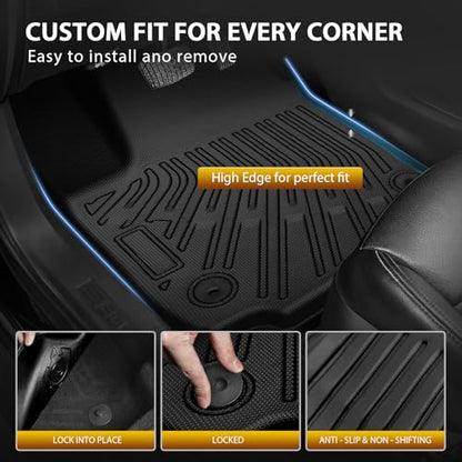 Powerty Floor Mats for 2025 2026 Chevrolet Chevy Equinox (Non EV) / GMC Terrain Car Mat, All Weather TPE Custom Cargo Liner Seat Back Cover Protectors Accessories (Floor Mats+Backrest Mat+Trunk Mat) - size: 2)chevrolet Equinox Gas/Gmc Terrain｜25-26｜full S