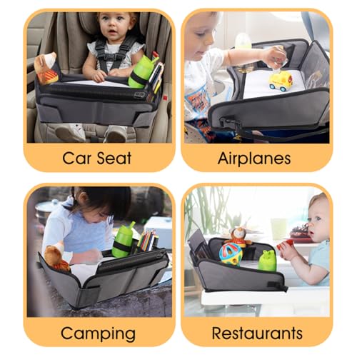 Kids Travel Tray for Car, Car Seat Tray, Grey