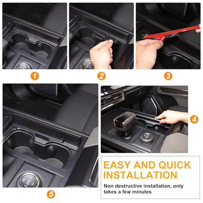 for Hummer EV SUV Pickup Accessories Cup Holder Insert Organizer,Cup Holder Expander for Car, Cup Holder Pocket Organizer,Designed for Things Like Phones and Glasses for 2022-2024 2025+ (Black)