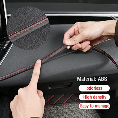 jeseny Pack-1 Car Interior Trim Strip, 2M/6.6Ft DIY Car Molding Leather Trim Line, Door Dashboard Seam Strips, Auto Body Universal Modified Strips (Red)