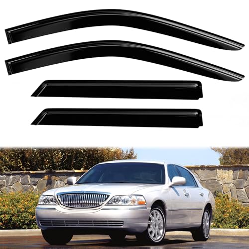 4PC Rain Guards for 2007-2014 Ford Edge Window Visors for 2007-2015 Lincolm MKZ Deflectors Sun Shades Vent Tape On Out Channel - size: 07-14 Ford Edge Lincoln MKX