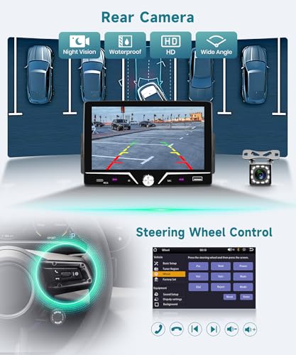 Single Din Radio with Wired CarPlay & Android Auto, 7" HD Touch Screen,Single Din Car Stereo with Mirror Link, SWC, FM Radio, Bluetooth,USB/Type C, EQ for Car Audio - style: Dual USB & Center knob