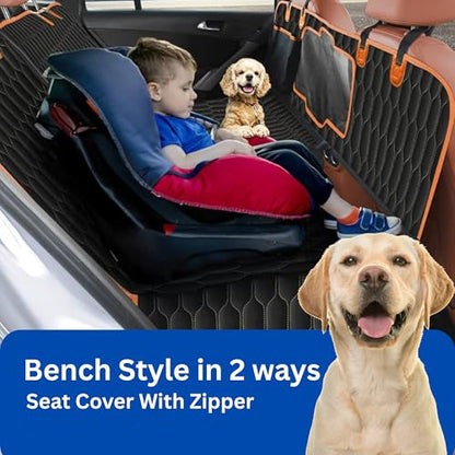 Dog Car Seat Cover – XL Hard Bottom Hammock, Waterproof & Scratch-Resistant, Supports 400 lbs – Heavy-Duty Pet Seat Protector for Cars, Trucks & SUVs – Oxford Fabric