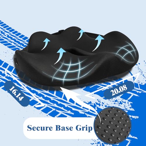 X-Large Seat Cushion for Truck Driver, Upgraded Cushion for Back Support and Pain Relief, Memory Foam with Non-Slip Washable Cover, Relieves Long-Term Truck Sitting and Pain Black - size: X-Large-Black