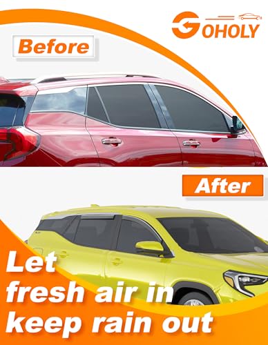 in-Channel Window Rain Guard for Fit for GMC Terrain 2018-2024 Rain Guards Side Window Visors Low Profile Vent Visor Window Deflectors Vent Shades Car Accessories - size: 2018-2024 GMC Terrain