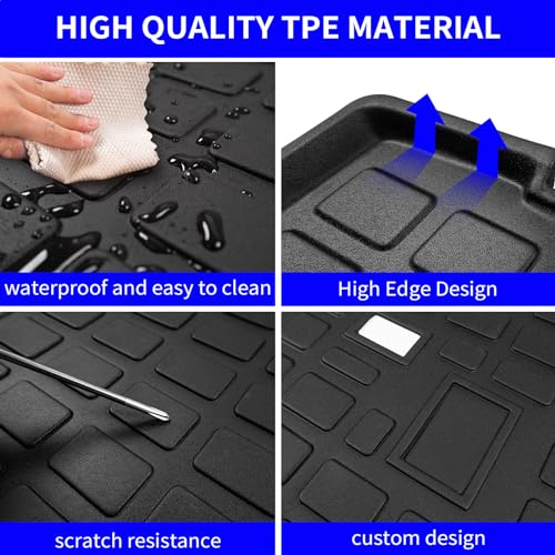Rongtaod Cargo Mat Compatible with 2020-2025 Kia Telluride (Not for 2027) Cargo Liner Trunk Mat TPE All Weather Back Seat Cover Protector 2024 Telluride Accessories (Trunk Mat with Backrest Mat) - color: Trunk Mat with Backrest Mat
