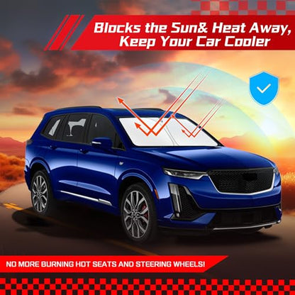 ARISMOTOR Windshield Sun Shade for Cadillac XT6 2020-2025, Custom Fit Foldable Front Window Sunshade Sun Visor Protector, Block UV Rays Keep Your Car Cooler - size: for Cadillac XT6 2020-2025