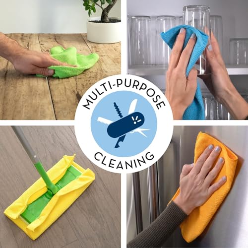 Microfiber Cleaning Cloths, Wash Cloths,Microfiber Towels for Cars,Multi-Functional Cleaning Towels,Absorbent Cleaning Rags,Lint-Free,Streak-Free Cleaning Cloths for Car Kitchen Home（12x12,6PCS