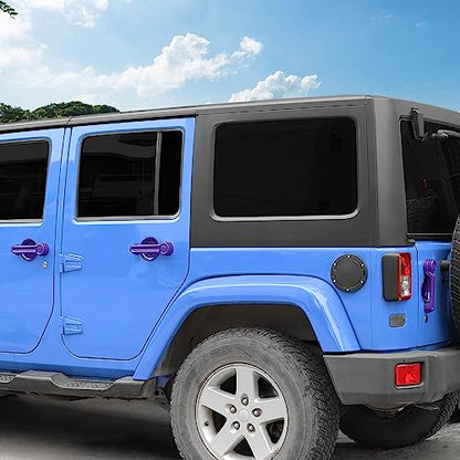 Exterior Door Handle Cover Tailgate Handle Cover Recess Guard Compatible with 2007-2017 Jeep Wrangler JK JKU Sports Sahara Freedom Rubicon Unlimited, Purple, 15PCs - color: Purple