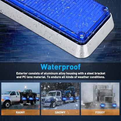 Nilight 2PCS Blue Strobe Magnetic Lights Portable Warning Hazard Light Surface Mount Waterproof 5 Patterns for 12V 24V Off Road Eergency Vehicles - color: 42LED Blue