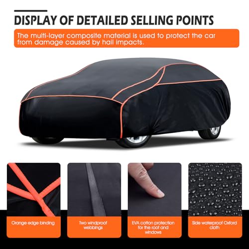 Hail Protector Car Cover, Thickened Multi-Layered EVA Car Hail Protector Size A4 Fit for Dodge Charger, Lincoln Mkz, Lexus LS Rain (199-208 inch) - size: A4 Fit Sedan Length 199" To 208"