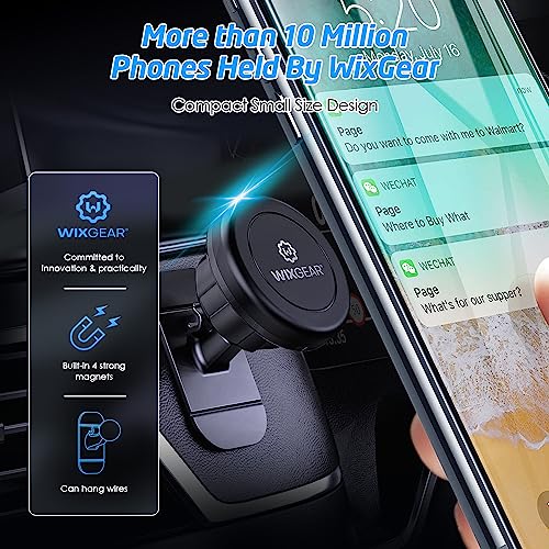 WixGear Magnetic Car Mount [2-Pack] - Universal Stick-On Dashboard Magnetic Phone Holder for Car, Strong Magnet Mount for Cell Phones & Mini Tablets with Swift-Snap Technology
