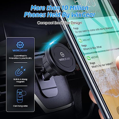 WixGear Magnetic Car Mount [2-Pack] - Universal Stick-On Dashboard Magnetic Phone Holder for Car, Strong Magnet Mount for Cell Phones & Mini Tablets with Swift-Snap Technology