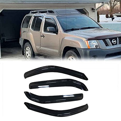 94539 4Pcs Out-Channel Tape On Side Wind Vent Deflector,Dark Smoke Window Visors,Nice Sun Rain Guards fit for 2005-2015 Nissan Xterra - size: 2005-2015 Xterra
