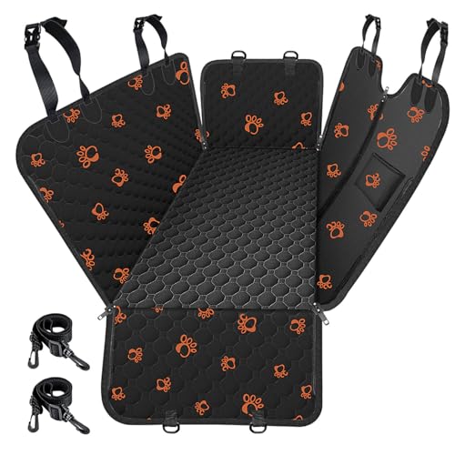 Mancro Dog Car Seat Cover for Back Seat, 2026 Upgraded 600D Heavy Duty Waterproof & Scratch-Resistant Dog Hammock for Car, Back Seat Pet Cover for Dogs with Sedan, and SUVs, Standard, Paw Prints - color: Paw Prints, size: Standard (54" W x 55" L)