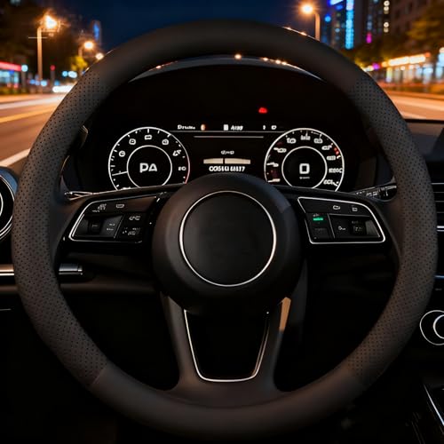 Car Leather Steering Wheel Cover for Toyota Tacoma Camry Rav4 Corolla Highlander Avalon Sienna Tundra Chevy Accessories 2026 1983-2026 Breathable Premium Leather, Anti-Slip Odorless Steering Wheels