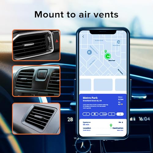 Armor All Phone Mount for Cars, 3-in-1 Phone Holder, Suction Dashboard, Windshield, & Vent Mount, 360° Rotation, Fits iPhone Max, Android, and All Smartphones, 3.5” inch Grip, Quick Release Button