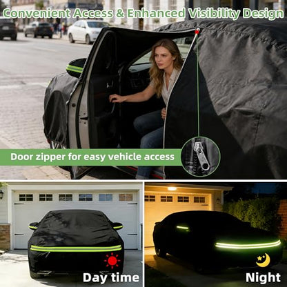 Car Cover for Ford Mustang 1994-2025, Custom Fit Waterproof All Weather Full Car Cover, Windproof Outdoor Cover with Driver-Side Zipper Door - size: for Ford Mustang