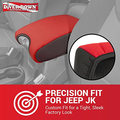 Diver Down Neoprene Center Console Cover - Fits Jeep 2007-2018 JK JKU Wrangler - Cushioned Armrest Cover - Doesn't Burn Your Elbow - Tight Custom Fit - Comfortable Foam Armrest Pad (11-18 Blue) - color: Blue, size: 2011-2018 JK