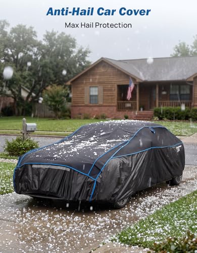 JOYTUTUS Hail Protector Car Cover for Sedan (194-208 inch), Thick EVA Padded Anti-Hail Cover, Waterproof All Weather Hail Protection Car Cover - size: Sedan (194-208 inch)