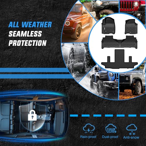 Nilight TPE Floor Mats for Chevy Chevrolet Suburban GMC Yukon XL 7 Seats Bucket Seats 2021 2022 2023 2024 2025 2026 All Weather Custom Fit Heavy Duty Floor Liners - color: 2021-2026 Suburban GMC Yukon|Bucket Seat|