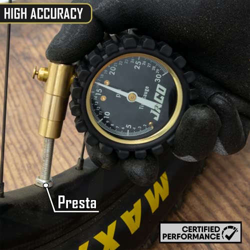 JACO FTX-30 Low Pressure Presta Tire Gauge for Bikes (Max 30 PSI) | Fatbike & MTB Series - style: 0-30 PSI