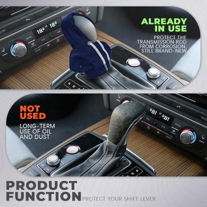 Gear Shift Hoodie, Gear Shift Cover, Fashionable Hoodie Automotive Gear Shift Knob Protector, Car Accessories Mini Sweater Gear Shift Knob Cover for Car Gear Shift Levers (Blue-2PCS) - color: Blue-2PCS