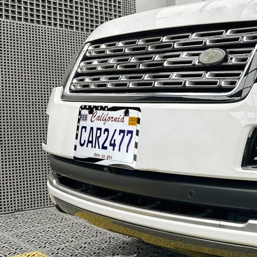 2PCS Premium American Flag License Plate Frame, Black License Plate Frames, 2 Holes Solid Stainless Steel License Plate Holder, Universal Car License Plate Frame for USA Flag, by Lengnoyp - color: black USA flag