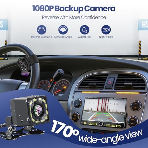 7“Single Din Radio with Apple CarPlay & Android Auto, UHD Single Din Touchscreen Car Radio, Car Stereo with 1080P Backup Camera, Mirror Link, Bluetooth 5.3, GPS, AM&FM, Fast Charging, EQ, SWC